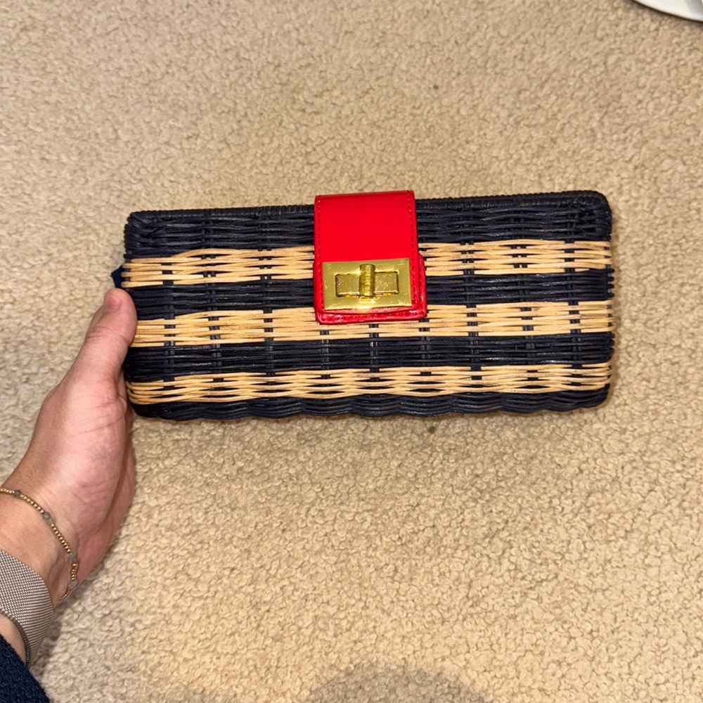 J. Crew. Wicker clutch!